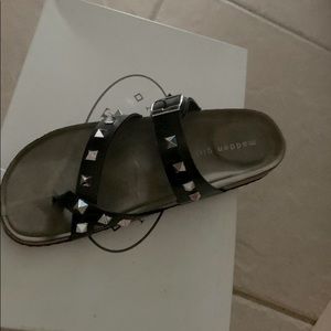 Madden Girl Studded sandal ….. pair with legging shorts and crop sweater 🖤